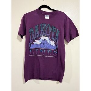 Vintage Y2K Gliden T-Shirt Purple Dakota Lines Trucker Mountains Size S